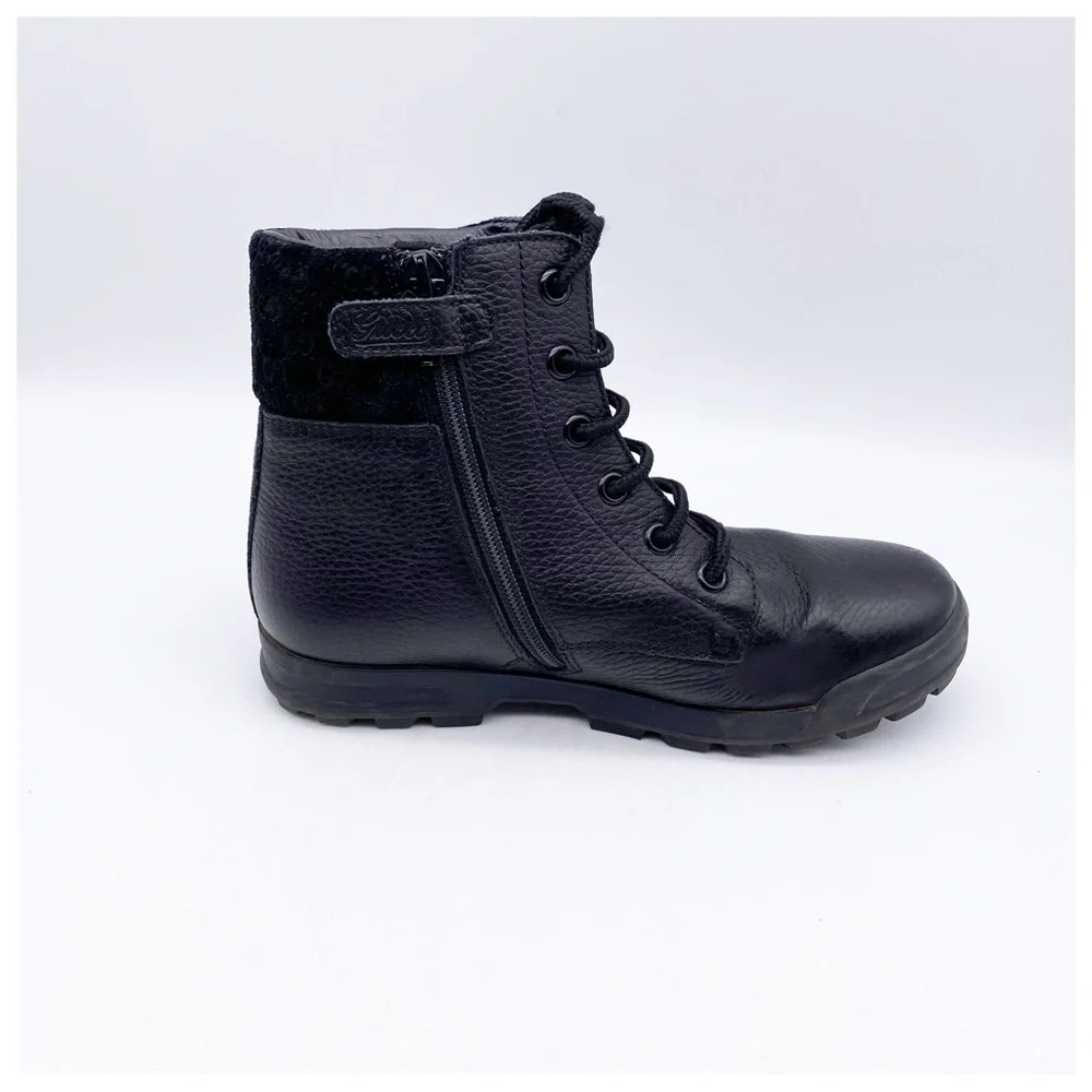 Gucci‎ Kids Black Lace Up Boots Size 32